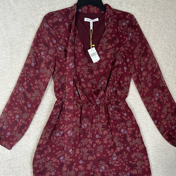 BCBG  Women’s Wine Multi Romper Shorts. Beach Summer Boho Size Small - Picture 1 of 6